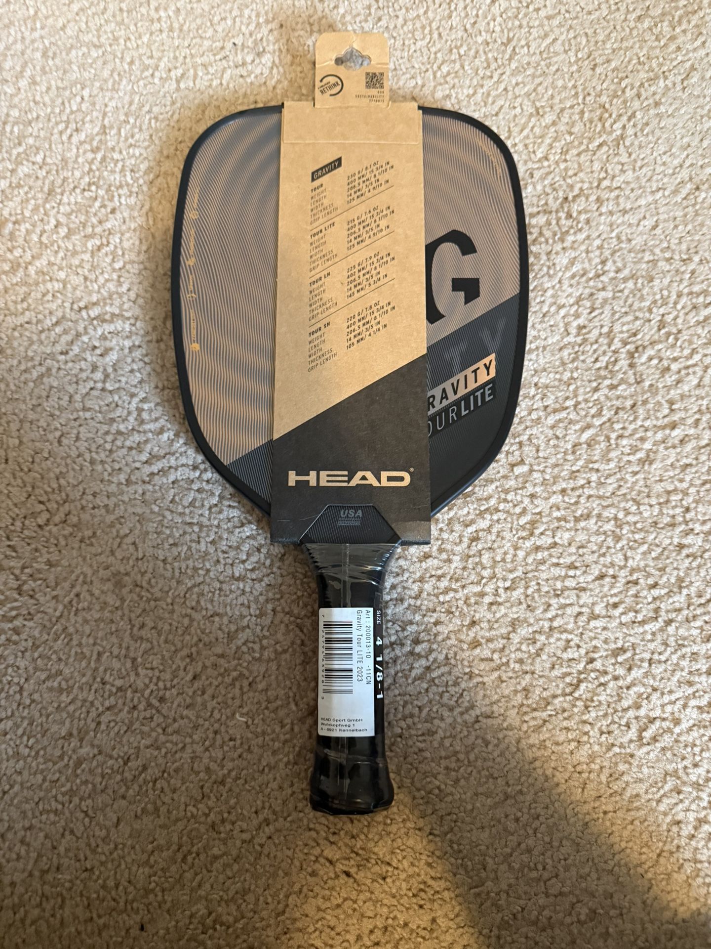 Head Gravity Tour Lite Pickleball Paddle 90$ OBO