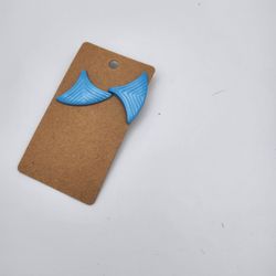 Turquoise Blue Geometric Fan Stud Earrings
