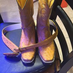 Matching Set Ostrich Boots
