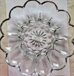 Clear Glass Deviled Egg Plate new with tag glass