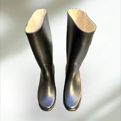 Henry Ferrera Womens Tall Black Rain Boots Waterproof  in size 7