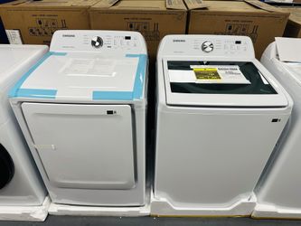 Samsung 4.1Cu Top Load Washer +7.0Cu Gas Dryer Set -1YR Warranty