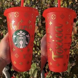 Custom Red Glitter Limited Edition Starbucks Tumbler Cup