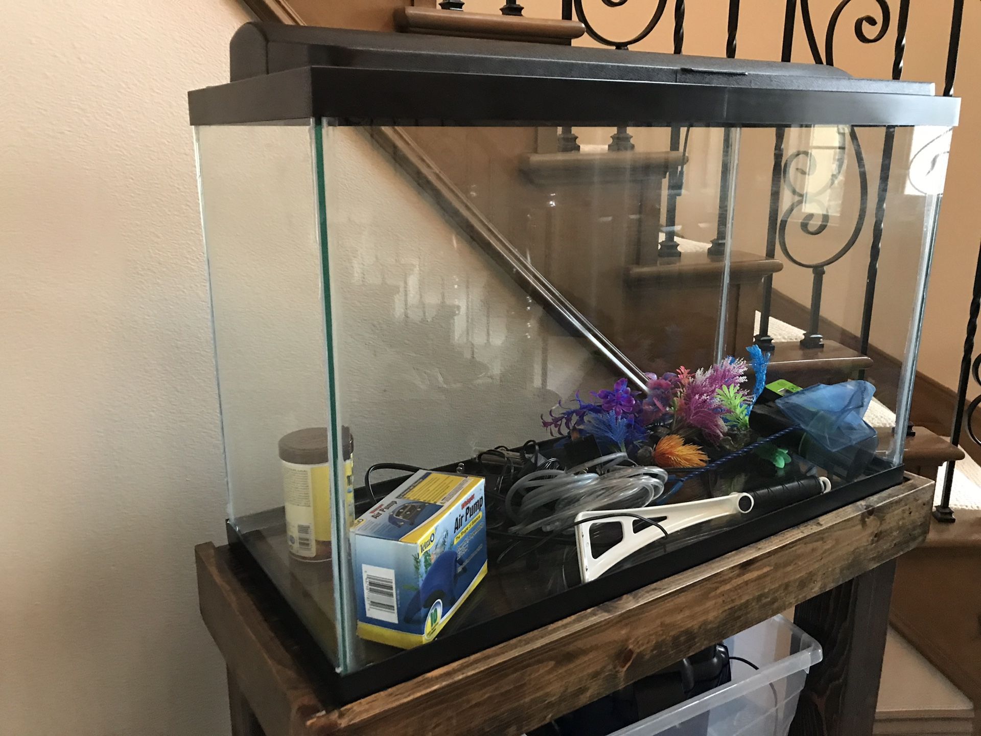 28 gallon 30 x 12 x 18 aquarium and supplies