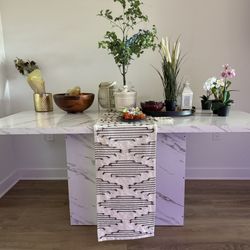 Faux Marble Modern Dining Table