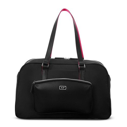 Sarah Jessica Parker Convertible RFID Weekender Bag with Removable Strap Garment Bag - Black/Candy