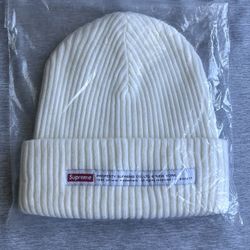 Supreme White Property Label Beanie