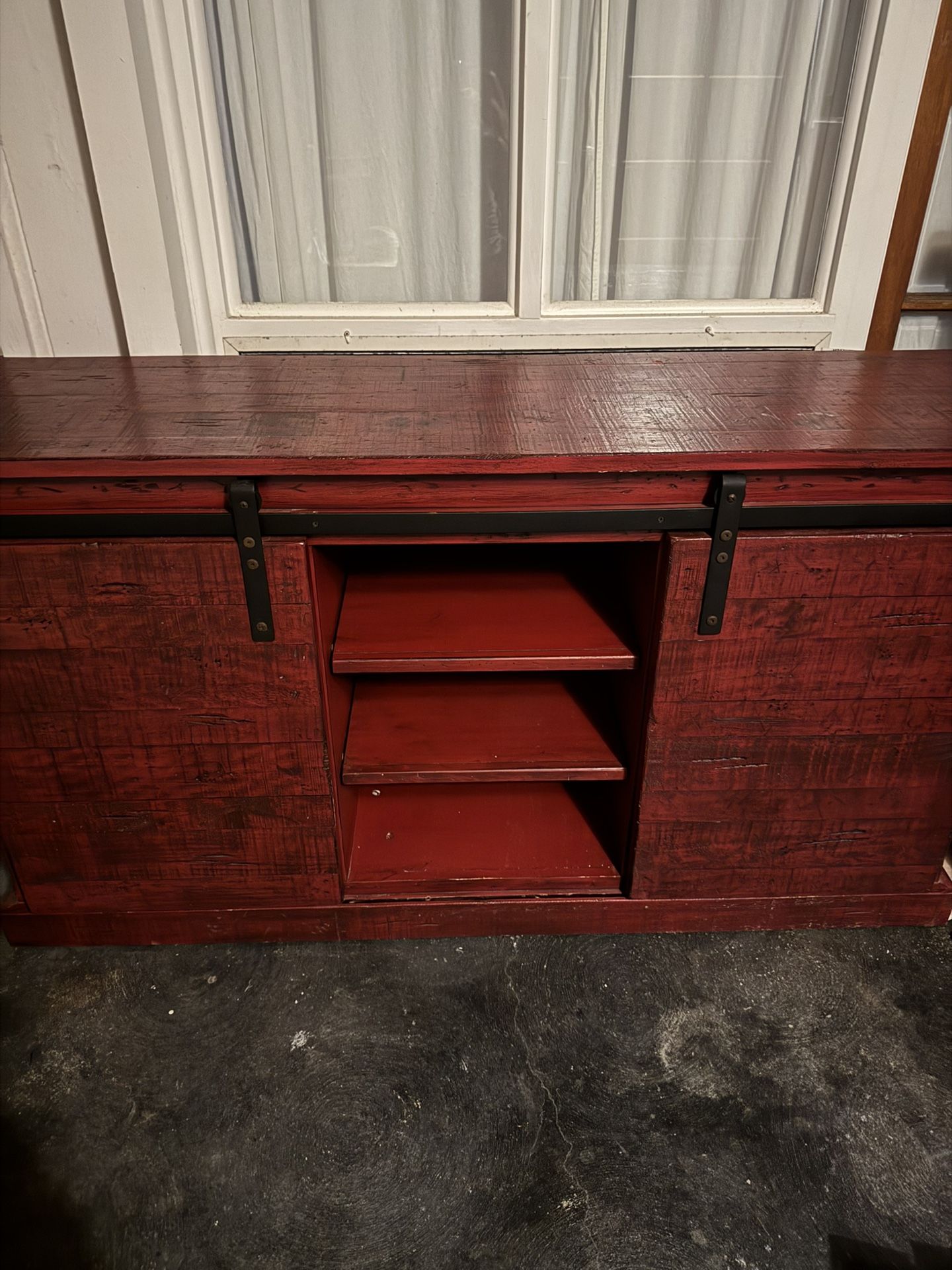 Rustic Barn-Style Sliding Door Console
