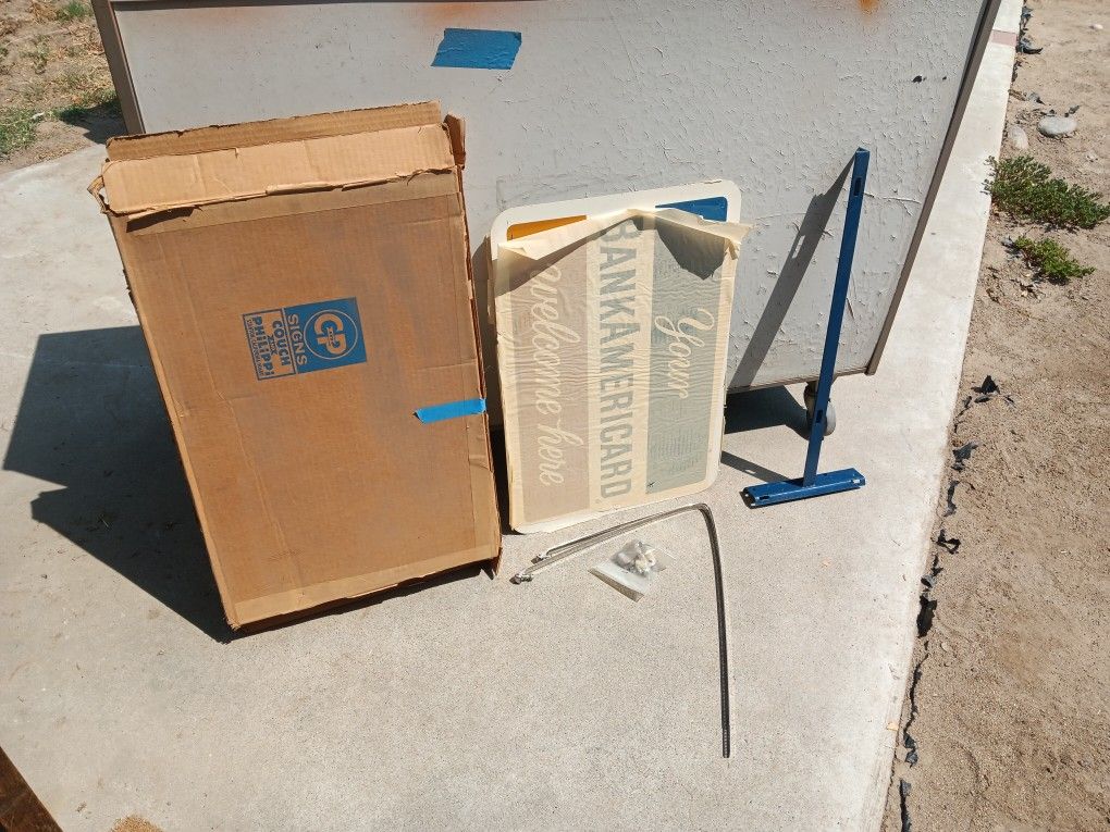 1973 Bank Americard Double Sided Sign Nos