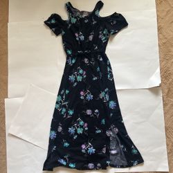 Girls Size 7-8 Long Flower Dress