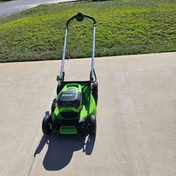 Lawnmower Electric 60 volts with charger stations & two batteries