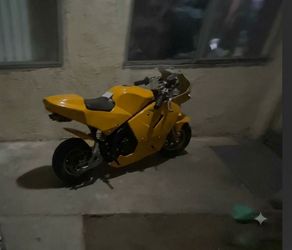 Yellow Pocket Bike Mini Motorcycle