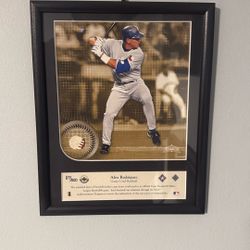 Alex Rodriguez Limited Edition MLB Plaque w/ Game-Used Baseball – #27/500 Texas Rangers 