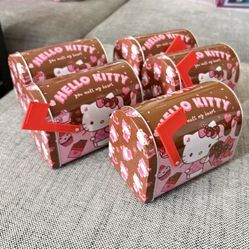 Hello Kitty Valentines Tin Mailboxes NEW 