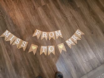 From Miss To Mrs Burlap Sign