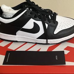 DUNK LOW GA BLACK / WHITE 7 Boys Size 