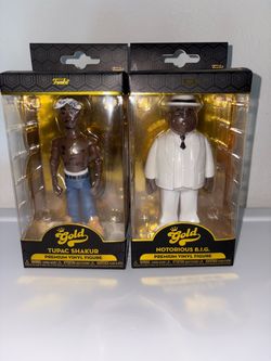Gold Premium Tupac & Notorious B.I.G. Vinyl Figures 5”Scale
