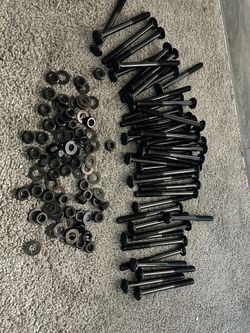 Lote de 42 Pernos de Coche Negros 6" / 42 Pack Black Carriage Bolts 6in