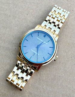New in Box - Geoffrey Beene Blue Sapphire Men's Watch - Gold-tone Stainless Steel