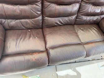 Dark Brown Leather Sofa
