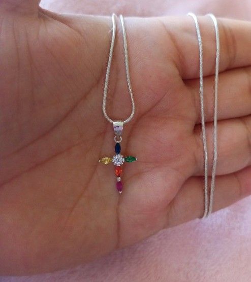 925 Sterling Silver Chain With The Pendant/Cadena Con Dije De Cruz De Plata 925