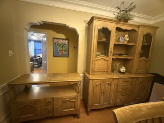 Vintage China Cabinet With Matching Buffet Table
