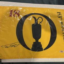 Tommy Fleetwood Autographed British Open Flag