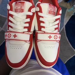 Louis Vuitton Trainer Red Monogram Denim 