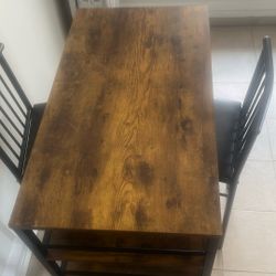 Small Wooden Table With 2 Chairs 
