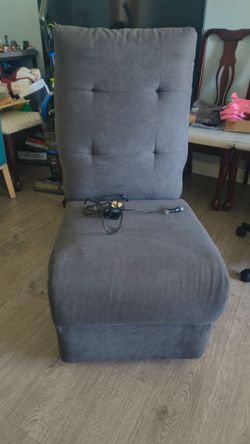 Gray Tufted Power Recliner Chair
