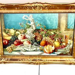 Vintage True Fruit Tin Lithograph by J. Hungerford Smith Co Painting