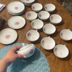 Imperial Rose Fine China Japan Tea Cup And Saucer And Sugar Bowl And  Mini Bowls