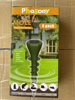 Mole Repellent outdoor 4 PACK Solar Powered
