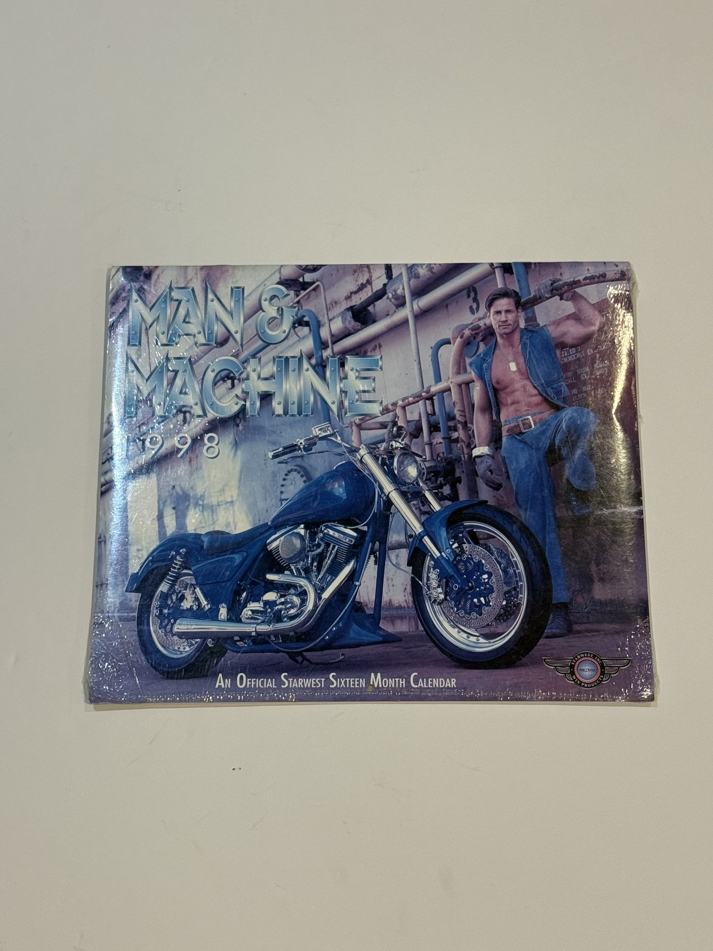 VINTAGE HARLEY-DAVIDSON 1998 MAN & MACHINE 16 MO CALENDAR MOTORCYCLE NEW SEALED