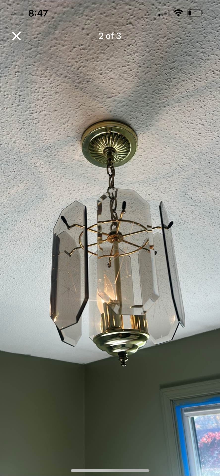 Set Of 2 Crystal Chandelier Light Fixtures