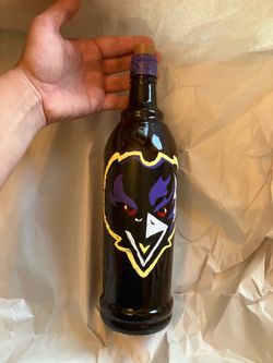 Hand painted ravens bottles