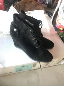 Michael Kors, wedge heel all black suede, 10m