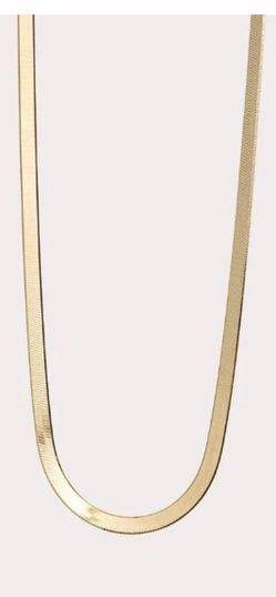 Gold Herringbone Chain Necklace