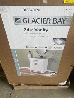 Daney 25 in. Single Sink Freestanding White Bathroom Vanity with Gray Cultured Marble Top (Assembled)