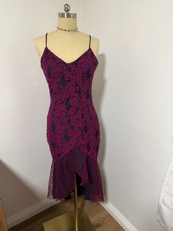 Lace dresse 2. Purple Violet mermaid flounce lace floral midi dress with spaghetti straps and asymmetrical hem #fairycore #whimsygoth gothic mermaid