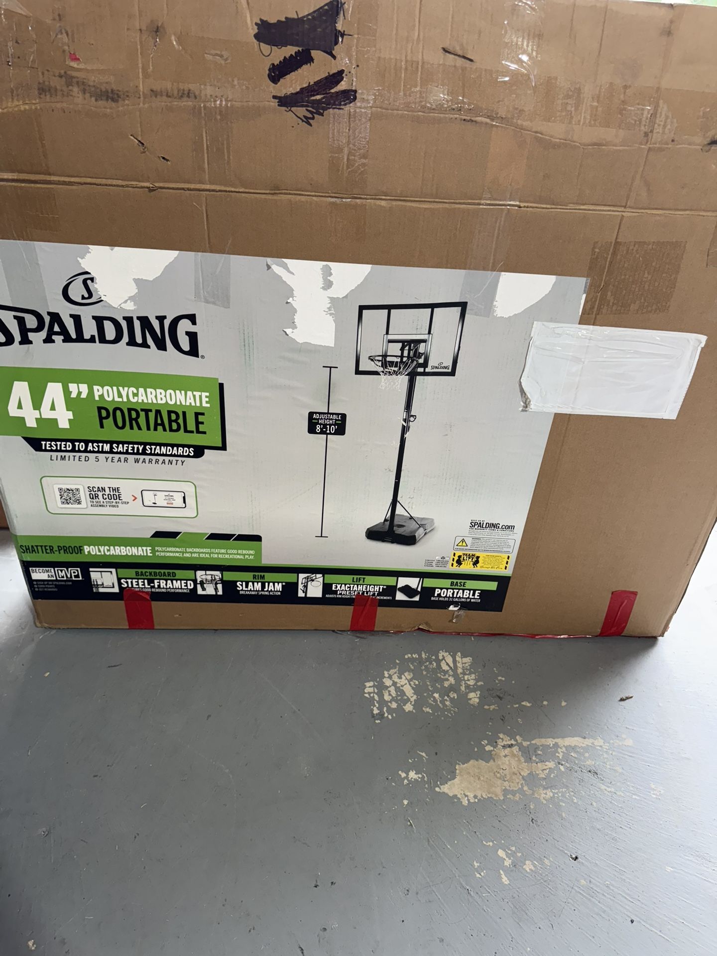 Spalding 44” Portable Basketball Hoop - NEW OPEN BOX