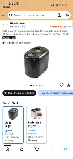 ELITE GOURMET BREAD MAKER