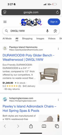 New inbox, swinging bench ask about free delivery