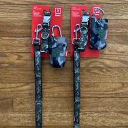 Dog Walk Kit Reddy Camouflage Small Dog Lead Dog Leash In Waist Bag Dispenser Regular$40