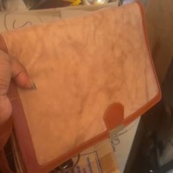 Tan Suede Clutch Bag