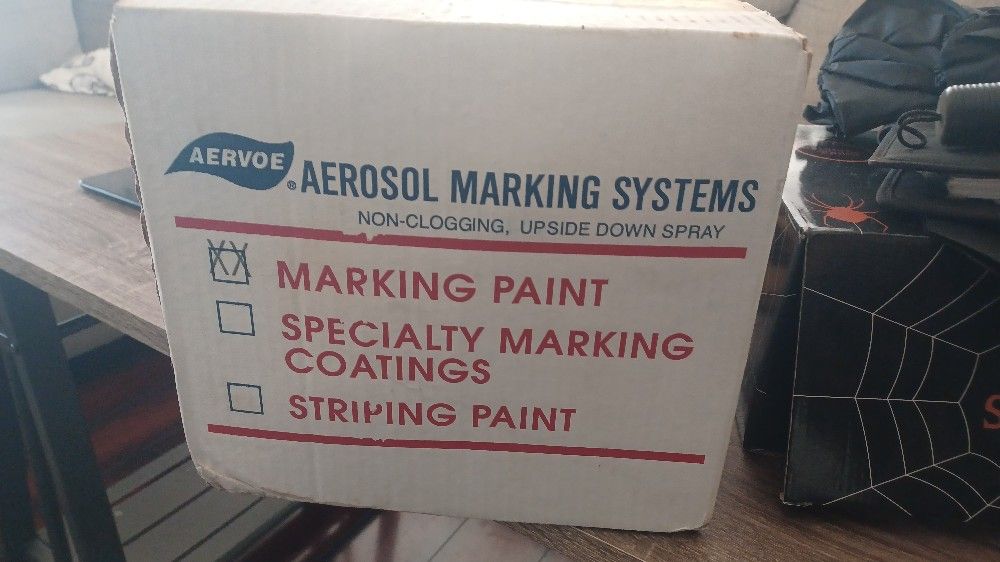 Marking paint. Orange.