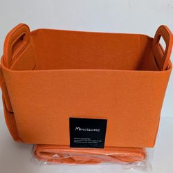 Minoisome Felt Storage Basket Bin Collapsible Organizer NWT
