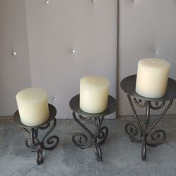 Wrought Iron Candle Holders 