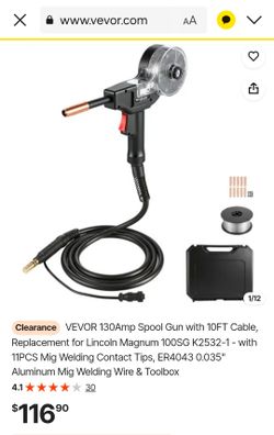 VEVOR 130Amp Spool Gun with 10FT Cable