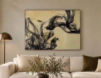 Large 30” x 40” Abstract Smoke Plume Artwork – Glossy Contemporary Wall Art
